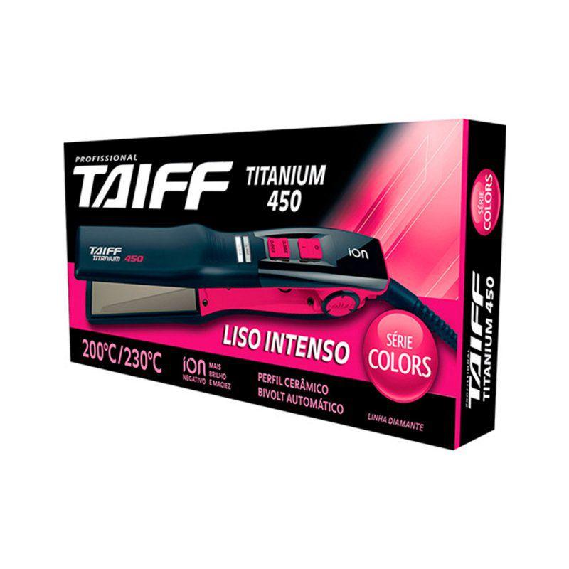 Chapinha Titanium Taiff 450 Colors Preto e Rosa Bivolt